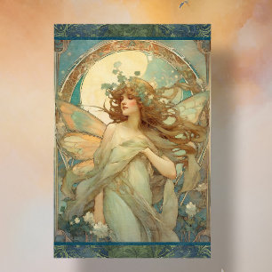 Papel De Seda Art Nouveau Lady Fairy Alphonse Mucha Ephemera
