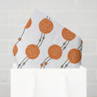 Papel De Seda Art Nouveau Mackintosh Rose Stripes Orange