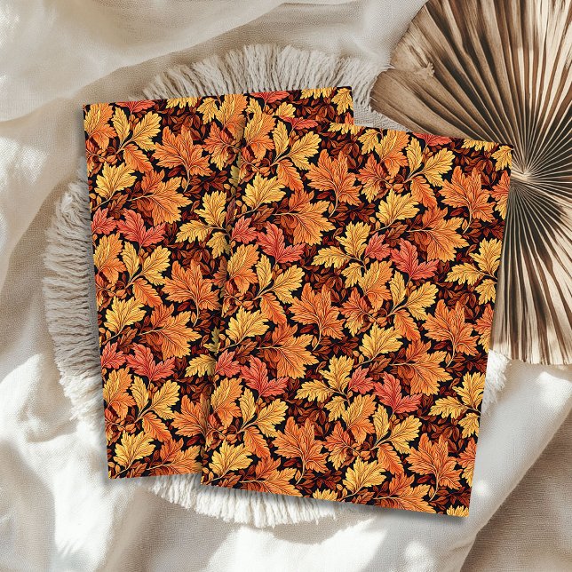 Papel De Seda Art nouveau Morris outono folhas terracotta (Art nouveau Morris fall autumn leaves terracotta Tissue Paper)