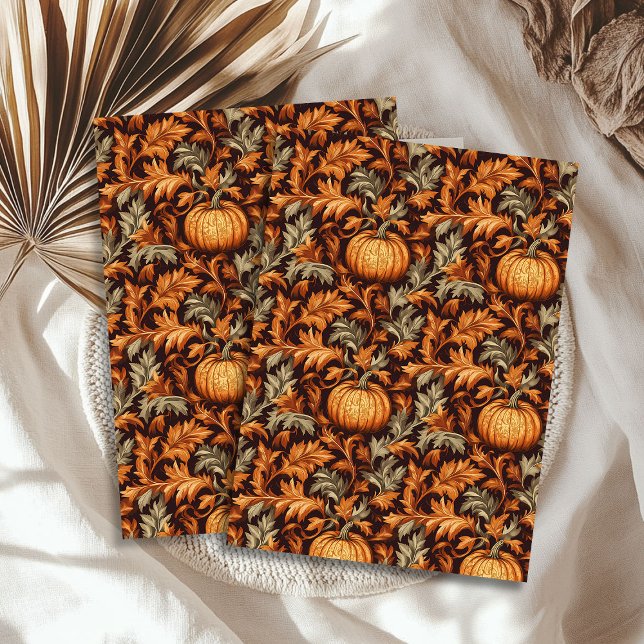 Papel De Seda Art nouveau Morris outono terracotta marfim (Art nouveau Morris fall terracotta ivory brown Tissue Paper)