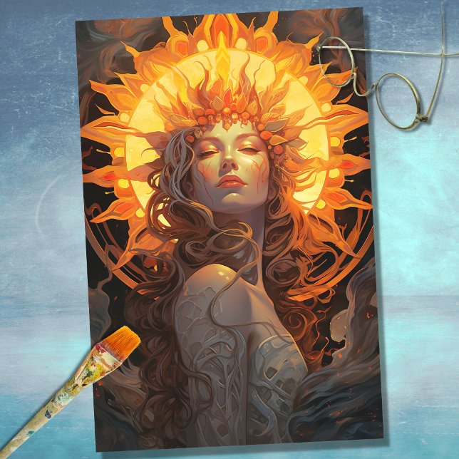 Papel De Seda Art Nouveau Mulher: Sun 1 Decoupage Paper (Criador carregado)
