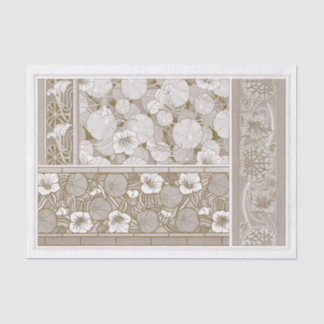 Papel De Seda Art Nouveau Nasturtiums por artista francês 1896 T