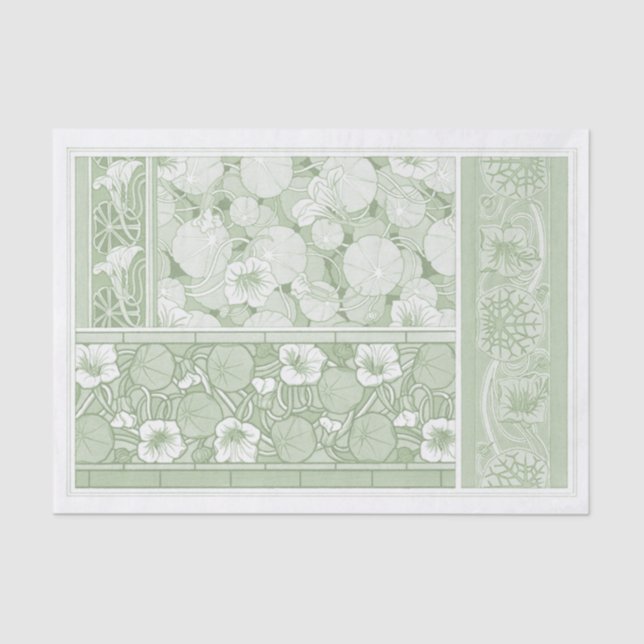 Papel De Seda Art Nouveau Nasturtiums por artista francês 1896 T (Frente )