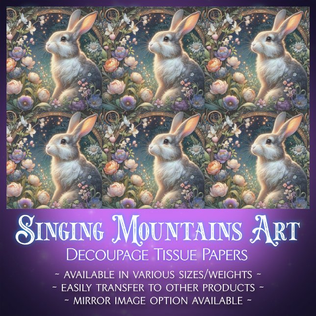 Papel De Seda Art Nouveau Páscoa de dissociação do coelho da flo (Criador carregado)