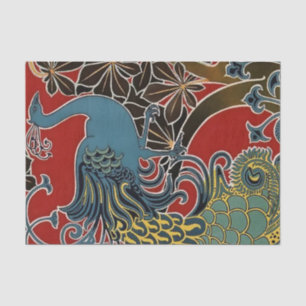 Papel De Seda "Art Nouveau Peacock" por Gisbert Combaz