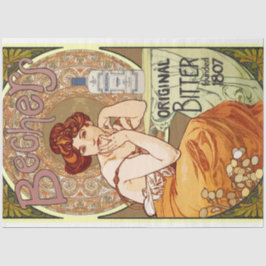 Papel De Seda Art Nouveau Poster Dama 18 Desligamento
