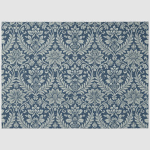 Papel De Seda Art Nouveau Vintage Blue Floral Wallpaper Padrão