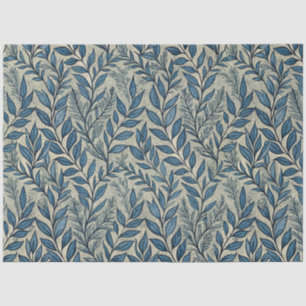 Papel De Seda Art Nouveau Vintage Blue Floral Wallpaper Padrão