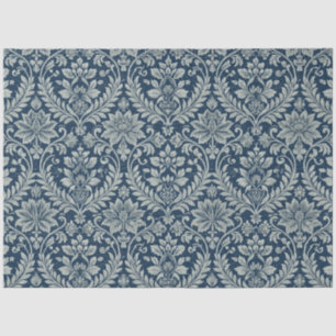 Papel De Seda Art Nouveau Vintage Blue Floral Wallpaper Padrão