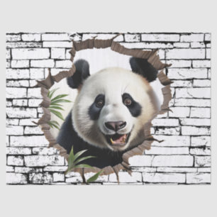 Papel De Seda Arte 3D de Panda na Parede – Safari Realista