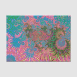 Papel De Seda Arte Abstrata Fractal de Recife de Coral