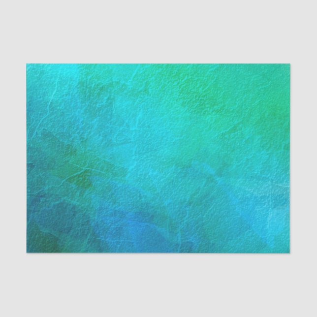 Papel De Seda Arte abstrata turquesa e verde (Frente )