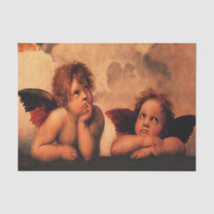 Papel De Seda Arte angélico do querubim de Raphael