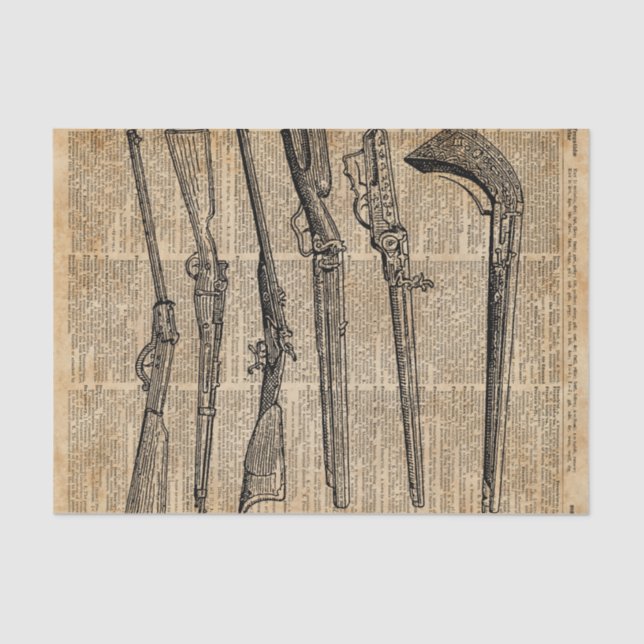 Papel De Seda Arte antiga do dicionário das armas das armas do (Frente )