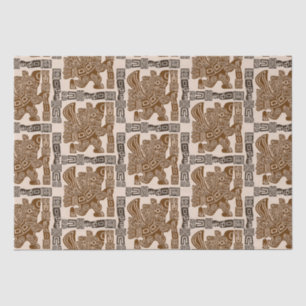 Papel De Seda Arte Antiga Tribal do Guerreiro de Águia Asteca