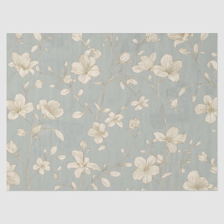 Papel De Seda Arte Botânica Vintage Elegante em Linha