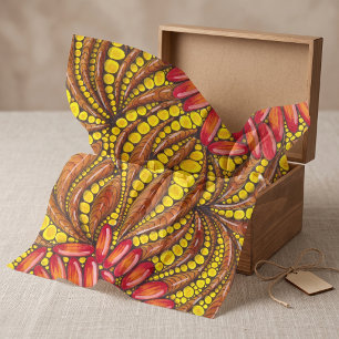 Papel De Seda Arte Botânico Abstrato Boho Terroso e Aconchegante