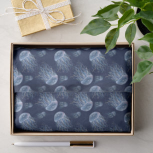 Papel De Seda Arte caprichosa de jellyfish pintada à mão