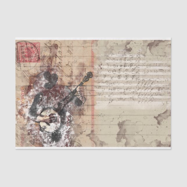 Papel De Seda Arte Collage Bango Music 31 Decoupage (Frente )