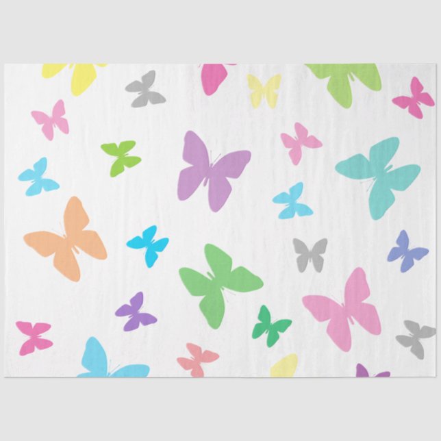 Papel De Seda Arte colorida à borboleta (Frente )