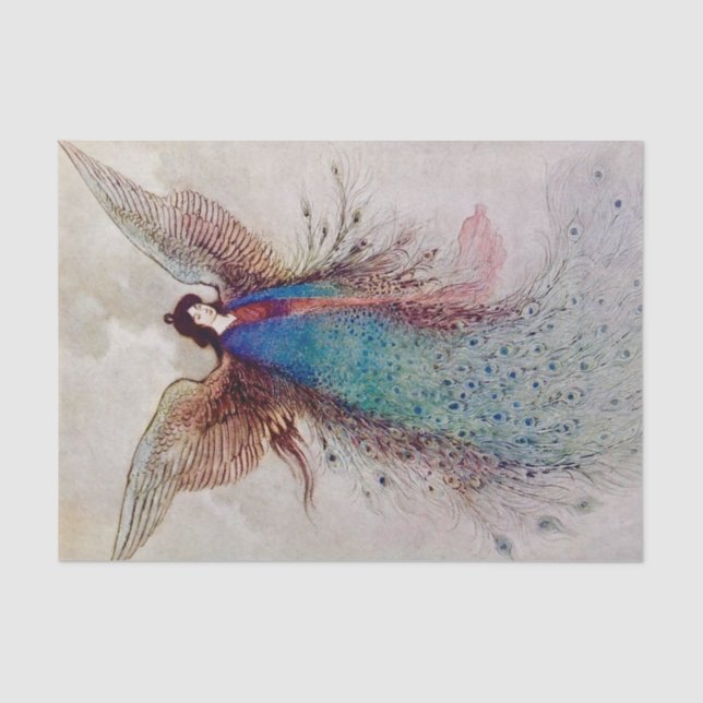 Papel De Seda Arte da Fada “Donzela da Lua” por Warwick Goble (Frente )