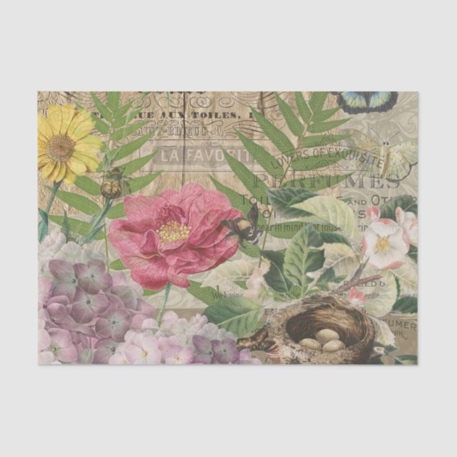 Papel De Seda Arte da Flor Floral do Ninho Floral (Frente )