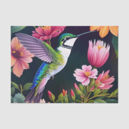 Papel De Seda Arte das Flores Coloridas do Hummingbird
