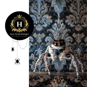 Papel De Seda Arte de Aranha Coroada Floral Preta Vintage Real