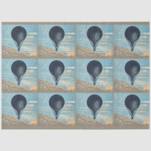 Papel De Seda Arte de Berço de Balão de Ar Quente Antigo no Céu