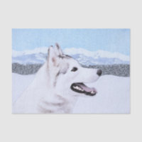 Arte de Cão Siberiana (Prata e Branca)