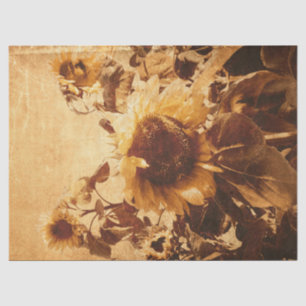 Papel De Seda Arte de Decopagação do Sepia com Girassóis Giga