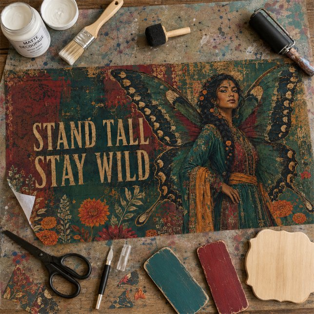 Papel De Seda Arte de Decoupage de Borboleta Fada Selvagem Vinta (Criador carregado)