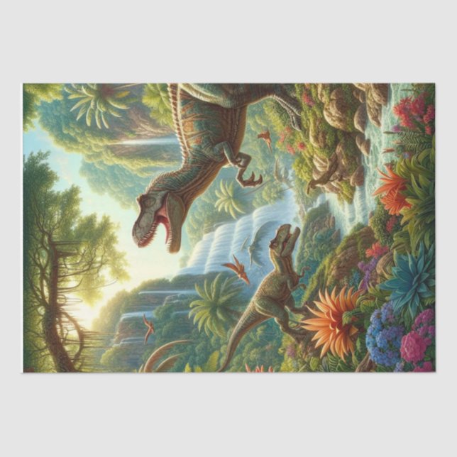 Papel De Seda Arte de Decoupage de Dinossauro (Frente )