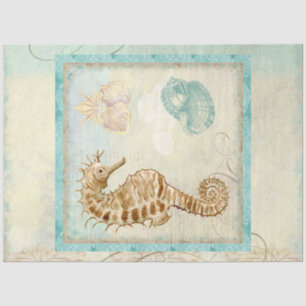 Papel De Seda Arte de Decoupage de Ephemera, Aquaequo