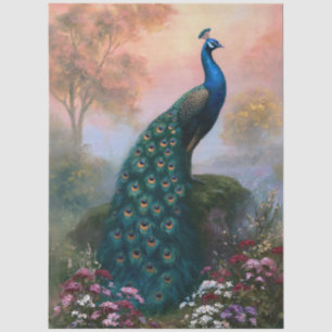 Papel De Seda Arte de Decoupage de Pavão Indiano