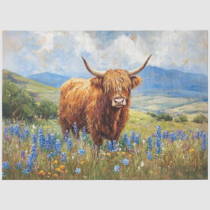 Papel De Seda Arte de Decoupage de Vaca das Terras Altas com Lup