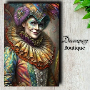 Papel De Seda Arte de Decoupage Encantadora Palhaça Senhora Harl