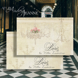 Papel De Seda Arte de Desanexação de Ephemera, Script Floral de 