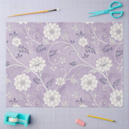 Papel De Seda Arte de Descamação Floral Roxa Elegante