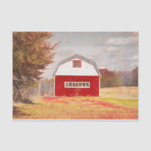 Arte de Desenho do Country Red White Barn