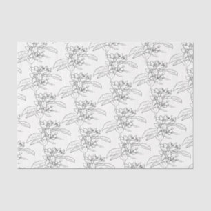 Papel De Seda Arte de desenho florescente laranja com padrão