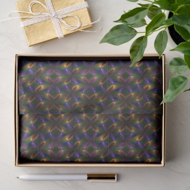 Papel De Seda Arte de diamante multicolor com padrão (Presente)