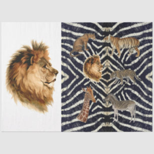 Papel De Seda Arte de Dissociação do Leão de Animais Selvagens A