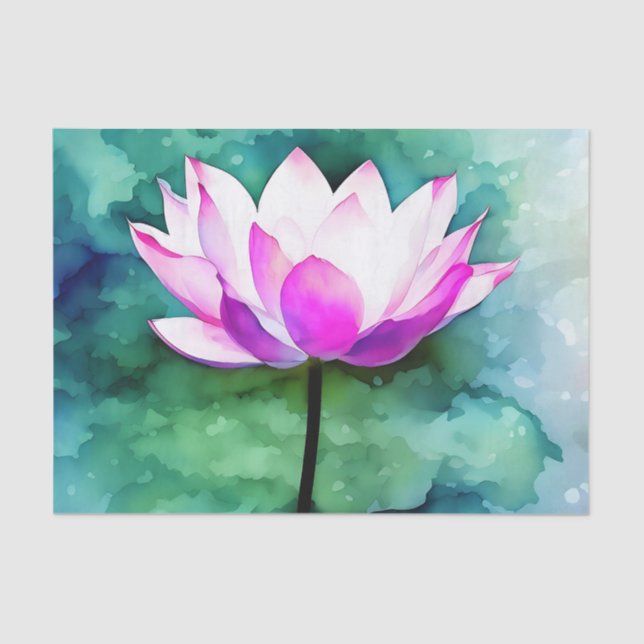 Papel De Seda Arte de flores de lótus rosa (Frente )