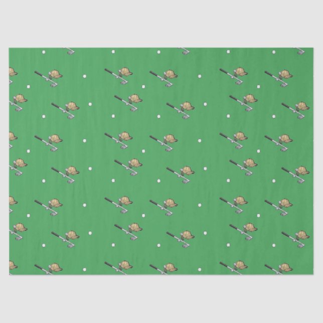 Papel De Seda Arte de golfe em verde (Frente )