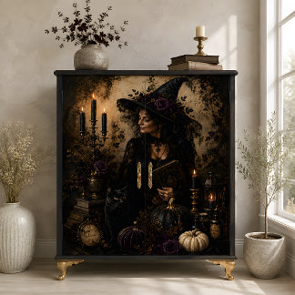 Papel De Seda Arte de Halloween com Rosas Roxas e Gata Preta de 