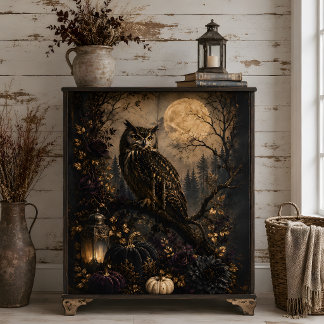 Papel De Seda Arte de Halloween de Abóbora Preta Lua Cheia Coruj