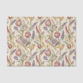 Papel De Seda Arte de padrão de rolagem floral vintage francês o