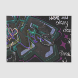 Papel De Seda Arte de Parede de Rua Urbana Moderna Preta e Verde