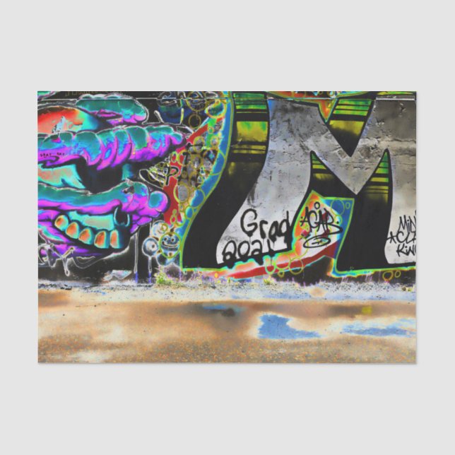 Papel De Seda Arte de Parede Urbana de Letra Grafite (Frente )